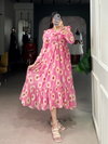 NNK4501 Weightless With Floral Print With Foil Work Ethnic Wear One Piece Dress Collection Wholesalers In Delhi